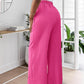 High Waist Drawstring Tied Detail Wide Leg Pants Casual Pants