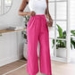 High Waist Drawstring Tied Detail Wide Leg Pants Casual Pants