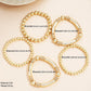 Gold Layered Plated Alloy Beaded Elastic Bracelet Set