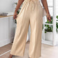 High Waist Drawstring Tied Detail Wide Leg Pants Casual Pants