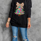 Black Bowknot Christmas Tree Shiny Graphic Sweatshirt