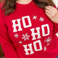 Fiery Red Christmas Ho Ho Ho Graphic Plus Size Sweatshirt