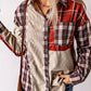 Plaid Corduroy Patchwork Shacket