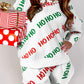 White Christmas HOHOHO Print Drop Shoulder Pullover and Casual Shorts Set