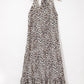 Brown Leopard Printed Halter Neck Backless Ruffled Hem Maxi Dress