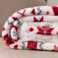 White Christmas Reindeer Snowflake Printed Sherpa Blanket