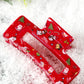 Racing Red Cartoon Christmas Pattern Print Hollow Out Hair Clip