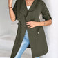 Roll Tab Sleeve Drawstring Trench Coat