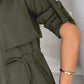 Roll Tab Sleeve Drawstring Trench Coat