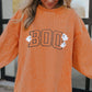 Orange Embroidered BOO Ghost Corded Halloween Sweatshirt