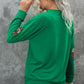 Green Sequin Nutcracker Patched Pattern Raglan Sleeve Christmas Sweatshirt