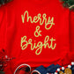 Red Merry & Bright Printed Christmas Pullover Sweatshirt