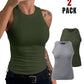 2 Pack Round Neck Thick Strap Racerback Ribbed Tank Slim Fit Tops without Bra Pads