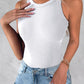 2 Pack Round Neck Thick Strap Racerback Ribbed Tank Slim Fit Tops without Bra Pads