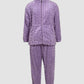 2PCS Jacquard Textured Stand Collar Zip Up Fuzzy Teddy Top & Pants Set