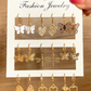 Gold Butterfly Heart Pendant Plated Hook Earrings