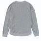 Gray Crew Neck Ribbed Trim Waffle Knit Top