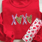 Red Heart XOXO Graphic Crewneck Valentines Pullover Sweatshirt