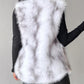 Tie Dye Pattern Open Front Fluffy Vest Coat