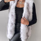 Tie Dye Pattern Open Front Fluffy Vest Coat