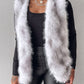 Tie Dye Pattern Open Front Fluffy Vest Coat