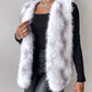 Tie Dye Pattern Open Front Fluffy Vest Coat