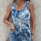 Tie Dye Print Sun Rhinestone Tank Top