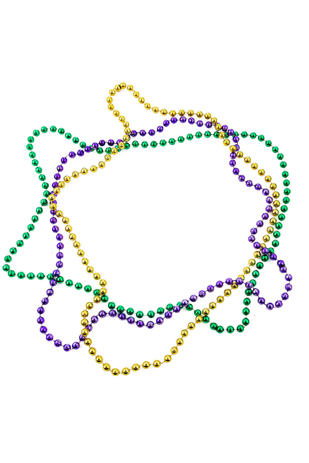 Dark Purple 3pcs/set Mardi Gras Beaded Long Necklace