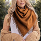 Chestnut Bohemian Fringe Trim Textured Scarf