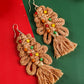 Thai Curry Christmas Beaded Braided Dangle Earrings