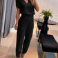 Puff Sleeve Top & High Waist Cuffed Pants Set