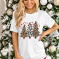 White Leopard Christmas Tree Graphic Crewneck Tee