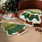 Dark Green Christmas Tree Shape Non-Slip Plush Carpet