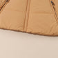 Brown Zip Up Pocketed Puffer Coat