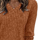 V Neck Long Sleeve Shirts Casual Lightweight Tunic Sweaters