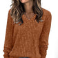 V Neck Long Sleeve Shirts Casual Lightweight Tunic Sweaters