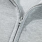 Light Grey Solid Color Fleece Lined Zip up Hoodie