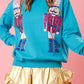 Blue Nutcracker Christmas Crew Neck Sweatshirt