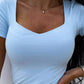 V Neck Short Sleeve Casual T Shirt