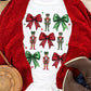 White Bowknot Nutcracker Printed Crewneck Christmas T Shirt