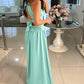 Halter Sleeveless Tied Detail Shirred Criss Cross Flared Dress Glamorous Evening Dress