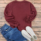 Burgundy Plain Drop Shoulder Crewneck Pullover Sweatshirt