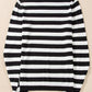 Black Stripe Slim Fit High Neck Knit Sweater