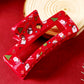 Racing Red Cartoon Christmas Pattern Print Hollow Out Hair Clip