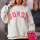 Beige Sherpa HOWDY Patched Pullover Sweatshirt