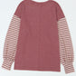 Fiery Red Colorblock Striped Bishop Sleeve Top