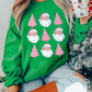 Dark Green Santa Clause Christmas Tree Graphic Sweatshirt