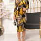 2 Piece Leopard Print Mock Neck Long Sleeve Mid Calf Dress Sheer Mesh Party Dress with Short Pants