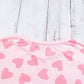 Pink Valentine Heart Shape Print Long Sleeve Top Shorts Lounge Set