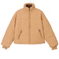 Brown Zip Up Pocketed Puffer Coat